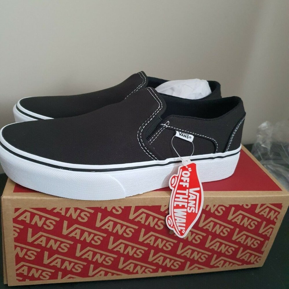 Vans Asher Slip On Women's Platform Skate Shoes 9